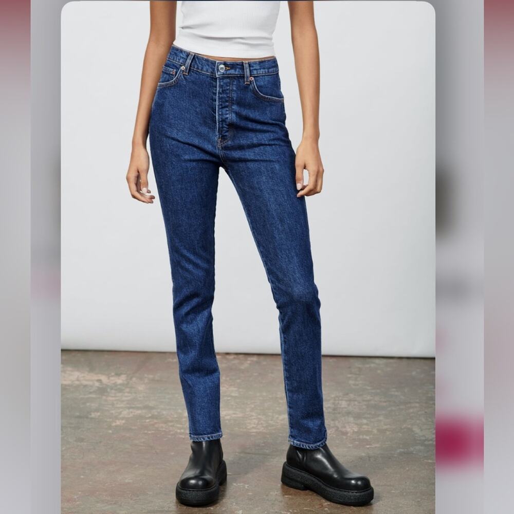Zara Blue ZW THE SLIM FULL LENGTH JEANS Size 8 US